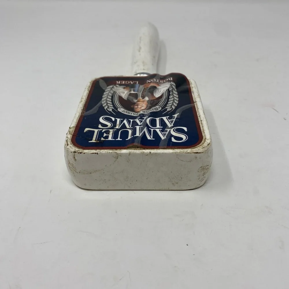 Vintage Samuel Adams Boston Lager Beer Tap Handle White Shield Logo Rare Barware